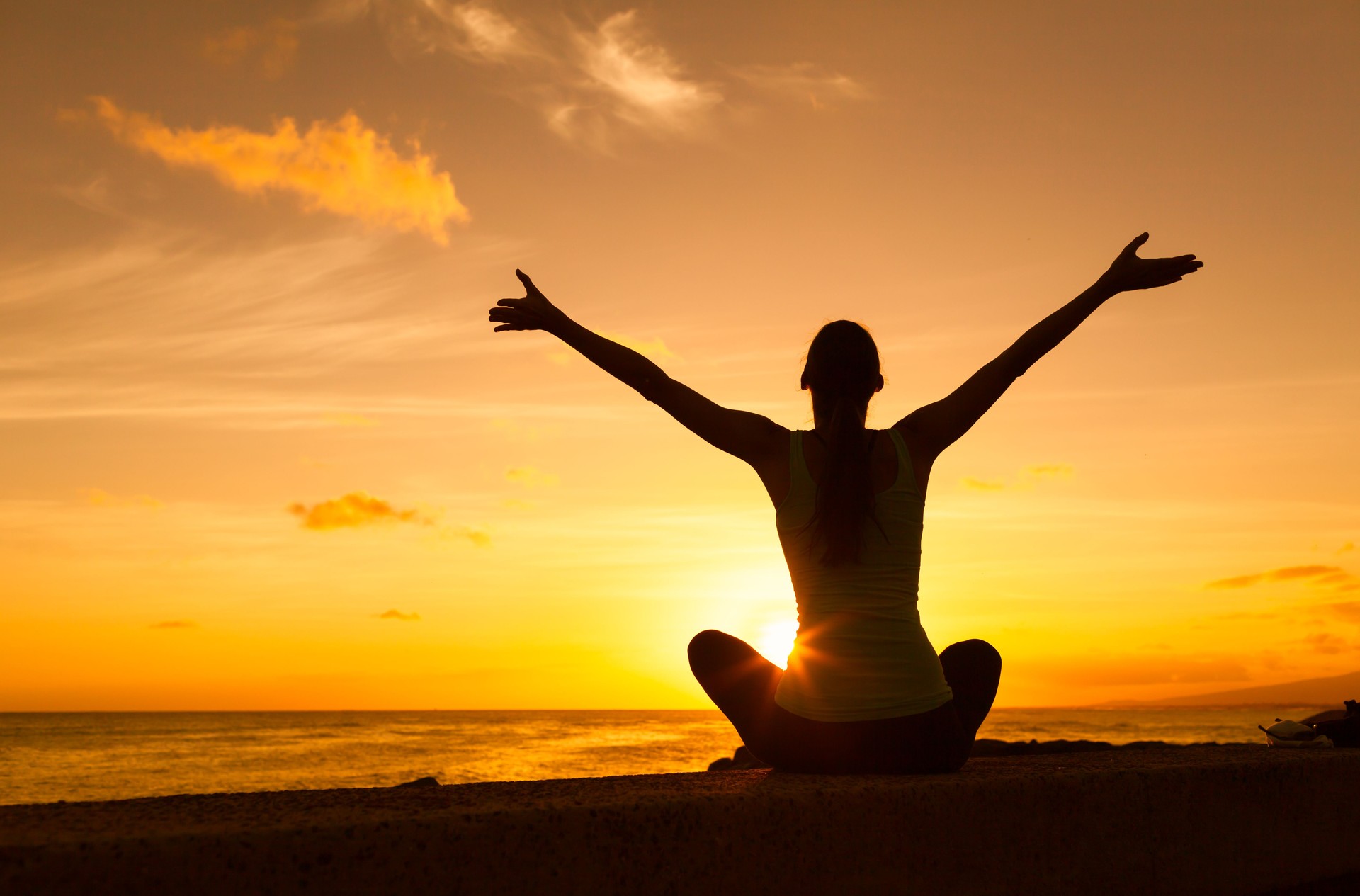 Enjoyment, sunrise, yoga